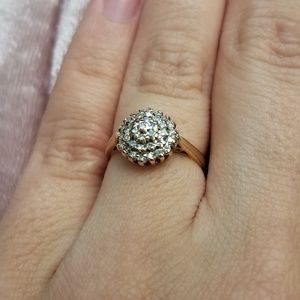 Antique 1920's European Cluster Diamond Ring